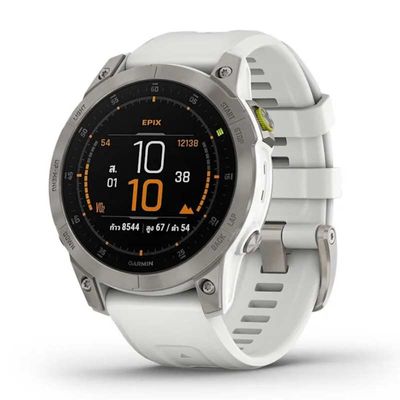 GARMIN Epix Smart Watch (47 mm, Sapphire White Case, White Band)